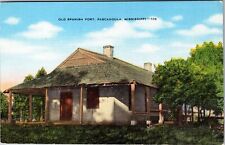 Pascagoula MS-Mississippi, Old Spanish Fort Vintage Souvenir Postcard picture
