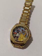 Beauty & the Beast Disney Accutime Quartz Watch Gold Tone Nonworking Untested picture