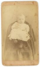 Antique Named CDV Circa 1870'S Adorable Baby Boy Wilber Howell in White Outfit picture