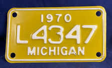 VINTAGE MICHIGAN MOTORCYCLE LICENSE PLATE 1970 picture