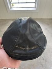 Harley Davidson Leather Newsboy Cabbie Hat Cap Size Large - L picture
