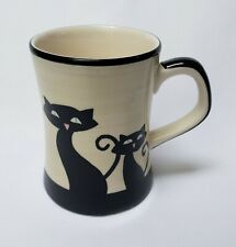 Huesnbrews Black Cats Coffee Mug Cup Tea Cattitude Black Beige picture