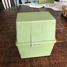 Vintage 1972 DINNER IS SERVED Avocado Green Marjon Promotions Recipe Box Cards picture