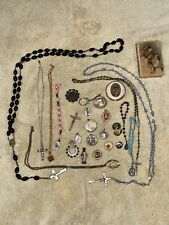 Vintage Rosary Lot Religious Pins Collectibles Book Pendants Japan Italy picture