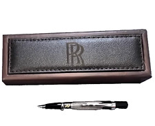 [NEW] Rolls Royce novelty Logo Pen Black ink & original Leather Box From Japan picture