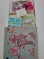 UNUSED Vtg BOX 19 NIFTY GIFTIES Asst Girl Poodle Bird MINI Gift Greet CARDS Envs picture