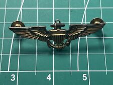 WWII USN Aviator Pilot Wings 1/20th 10 Karat Gold on Sterling Clutchback picture