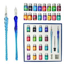 Deluxe 21-Piece Glass Pen Calligraphy Set: Includes 2 Elegant Glass Pens, 16 ... picture