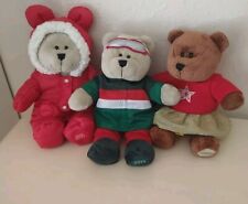 Lot Of 3 Starbucks Christmas Holiday Bearista Bears 2018, 2019, & 2021 picture