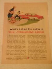 1955 CHRYSLER THE FORWARD LOOK, BLUE BONNET 2 SIDED 5.5X7.5 VINTAGE PRINT AD 45 picture
