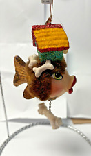 Katherine’s Collection kissing fish Christmas ornament yellow dog house picture