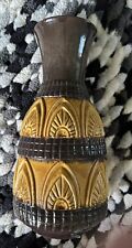 VTG West Germany Vase Yellow golden With Brown . picture