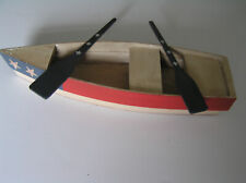 DECORATIVE 4TH OF JULY WOODEN ROW BOAT WITH OARS picture