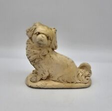 Vintage Chalkware Pekingese Dog Figurine 1950’s? 5” Tall 6” Wide Cute picture
