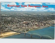 Postcard Aerial View of Davenport Greetings from Davenport Iowa USA picture