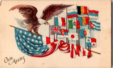 Our Allies World War One Flags postcard picture