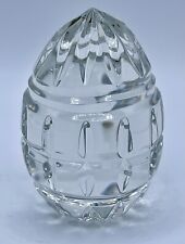 Vintage 1980’s Solid Cut Crystal Egg Paperweight, Made in Hungary, 3.5” H x 2” W picture