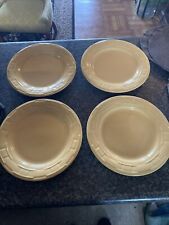 Longaberger Woven 10 1/4 Butternut Yellow Dinner Plates Set Of 4 New picture
