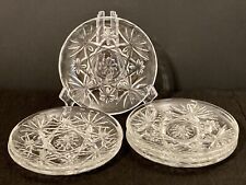 Vintage Clear Crystal Coasters Set of 6 Interlocking Star Pattern  picture