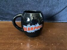 Vandor LLC Marvel Deadpool 18oz Oval Ceramic Mug Black With Logo Superhero Cup picture