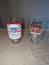 Vintage Coors 32 ounce Banquet Beer Footed Glass Large Budweiser 32 Ounce Set 2 picture