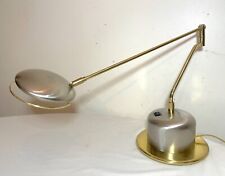 vintage modernist modern polished brass brushed nickel desk table piano lamp picture