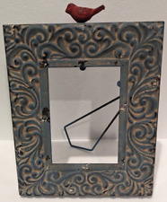 Decorative Metal Photograph/Picture Frame with Red Bird Detailed Floral Design picture