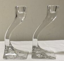 Claus Josef Riedel Vintage Crystal 6” Tall Candle Holders Made In Austria picture