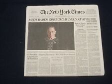 2020 SEPTEMBER 19 NEW YORK TIMES - RUTH BADER GINSBURG DIED 1933-2020 picture
