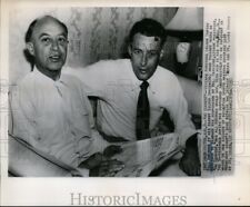 1952 Wirephoto Bill McGowan discusses suspension from MLB son Bill Jr 8X10 Photo picture