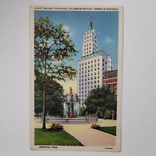 Court Square Fountain Columbian Mutual Tower Memphis Tennessee Linen Postcard picture