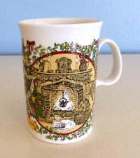 VINTAGE DUNOON MUG SUE SCULLARD CHRISTMAS TREE FIREPLACE CATS picture