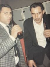 Vintage 1966 Found Snapshot Photo Two Guys Drinking & Looking Like It picture