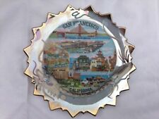 Vintage San Francisco Souvenir Plate Blue and Gold Cable Car Made in Japan picture