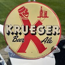 Krueger Beer Ale 1950s Button Sign Newark NJ picture
