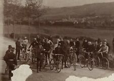 Damaged BICYCLE RACE Vintage Photo Early 1900s Racing RIDERS Bike Europe picture