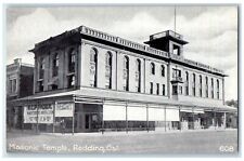 c1910's Masonic Temple Building Roadside Redding California CA Antique Postcard picture