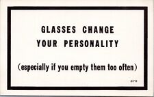 Vintage Humorous Card - Glasses Change your Personality picture