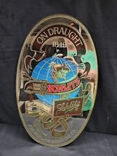 Vintage 1976 Jos. Schlitz Brewing Co. On Draught Beer Mirror 12”x20” Oval picture