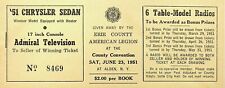1951 ERIE COUNTY AMERICAN LEGION ALDEN, NEW YORK FULL RAFFLE TICKET BOOK -E12-H picture