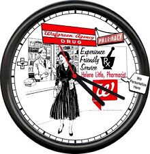 Personalized Retro Vintage Drug Store Pharmacy Pharmacist  Walgreen's Wall Clock picture