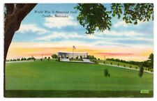 Omaha Nebraska Vintage Postcard World War II Memorial Park Unused WW2 picture
