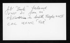 Julius Ireland DECEASED American Fighter Ace-5.33V Signed 3x5 Index Card E25284 picture