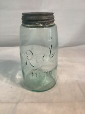 NICE VINTAGE ROOT MASON JAR WITH ZINC LID QUART Lots Of Character picture
