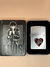 Vintage 2003 Elvis Red Heart Emblem Zippo Lighter picture