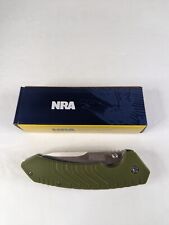 NRA Folding Survival Pocket Knife Green Handle CM1300914 picture