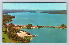 Naples ME-Maine Aerial Long Lake Seaplane Landing Bridge Vintage Postcard picture