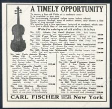 1923 Carl Fischer antique violin photo for-sale list vintage print ad picture