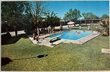 Burnet TX Arrowhead Motel Vintage Postcard US 281 Pool View Umbrella Hotel Texas picture