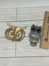 Vintage 1970's Owl Pendants Owls Jointed Owl Face Kitschy picture